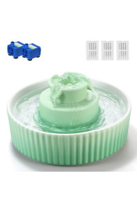 Cupcake Cat Water Fountain Porcelain, Cat Fountain for Dog and Cat (Green)