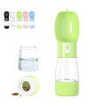 Misthis Portable Dog Water Bottle - Multifunctional Outdoor Pet Dispenser for Walking Traveling Hiking Dog&Cat Drinking Bottle and Dish Bowl -Green