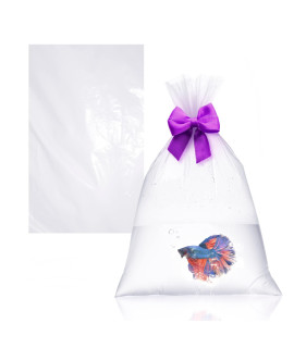 AMZ Supply APQ Clear Plastic Fish Bags 6 x 12 Inch, Pack of 50 Open End Plastic Bags for Fish Transport, Waterproof Live Fish Shipping Bags, 2 Mil Poly Fish Bags for Stores, Industrial Purposes