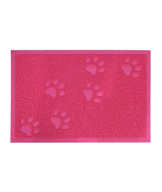 Darkyazi Cat Litter Box Mat for Floor Litter Trapping Mat Non-Slip Backing, Scatter Control, Easy Clean, Water Resistant, Soft on Paws (15.75 x 11.75,Rose red)