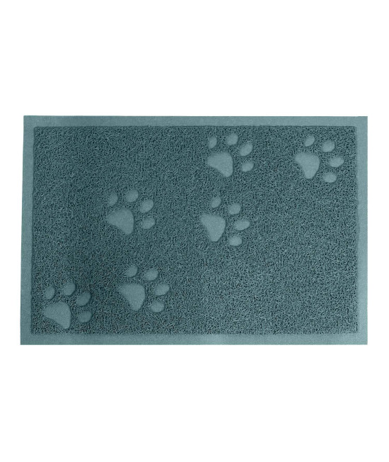 Darkyazi Cat Litter Box Mat for Floor Litter Trapping Mat Non-Slip Backing, Scatter Control, Easy Clean, Water Resistant, Soft on Paws (15.75 x 11.75,Silver Blue)