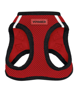 Voyager Step-in Air Dog Harness - All Weather Mesh Step in Vest Harness for Small and Medium Dogs and Cats by Best Pet Supplies - Harness (Red/Black Trim), XXXS (Chest: 9.5-10.5 * Fit Cats)
