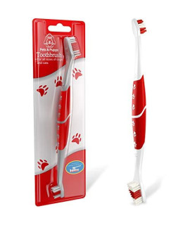 Pet Toothbrush for Dogs, Cats with Soft Bristles - Easy Teeth Cleaning & Dental Care, Non Slip Dual Head Dog Toothbrush - Choose Your Pack (Pack of 1)