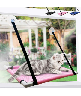 Cat Window Perch, Cat Hammock Window Seat, Perfect Window Sunny Seat Durable Big Pet Perch of Cats Hammock for Climbing Wall Cats, Space Saving and Safety Design, Cat Accessories (Pink)