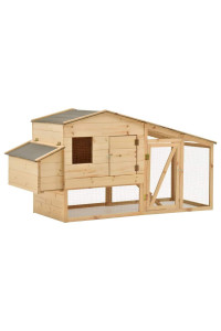vidaXL chicken cage Solid Pine Wood 701x264x362