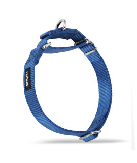 Hyhug Pets Premium Upgraded Heavy Duty Nylon Anti-Escape Martingale Collar for Puppy Dogs Comfy and Safe - Professional Training, Daily Use Walking. (Small, Classic Blue)