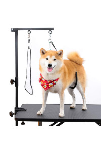 Breeze Touch Dog Grooming Arm - 35 Dog Grooming Table Arm with Clamp and Post, Loop Noose, No Sit Haunch Holder Grooming Restraint for Small & Medium Dogs