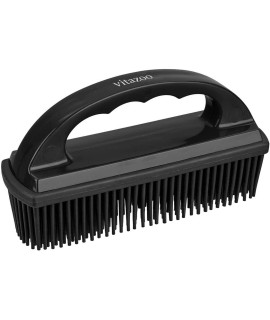 Vitazoo Pet Hair Remover Brush for Couch & Carpet in Black- Cat Hair Remover for Clothes with Soft Bristles - Dog Fur Remover for Car Interior and Home Furniture