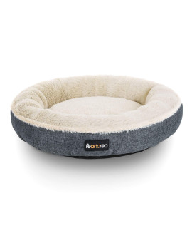 FEANDREA Dog Bed, Cat Bed, Donut Shape, 65 cm Dia, Dark Grey PGW065G01