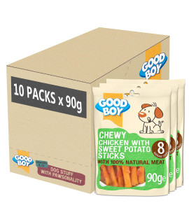 Beewarm Armitage good Boy Pawsley & co chewy chicken Sweet Potato Sticks Dog Treats 10 x 90g Packs