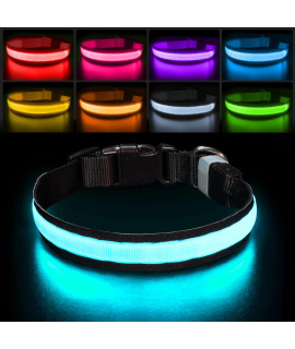 PcEoTllar Light up Dog Collar Lights for Night Walking - LED Dog Collar Light Rechargeable Color Changing, Glow in The Dark Dog Collars Waterproof Glowing Dog Collars for Large Small Medium Dogs