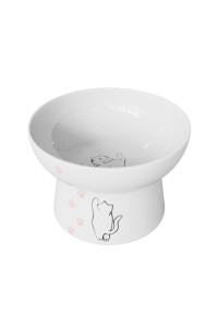 Raised cat Bowl,Elevated, Porcelain Made, Pet Supplies, Backflow Prevention, Stress Free, Small to Medium, Safety choice for Your Lovely pet, Superior for Wet and Dry Food
