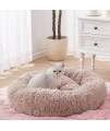 SunStyle Home Soft Plush Round Pet Bed for Cats Or Small Dogs Cat Bed Self Warming Autumn Winter Indoor Sleeping Cozy Pet Bed for Small Dogs and Cats Donut Anti Slip Bottom (M(24x24), Brown)