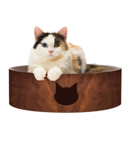 Necoichi cozy cat Scratcher Bowl, 100% Recycled Paper, chemical-Free Materials (Bowl (Dark cherry), Regular)