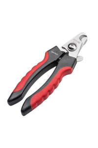 BAIRUI Dog Nail Clippers and Heavy Duty Nail Clipper for Large Dogs,Professional Nail Trimmer for Dogs/Cats,Pet-Nail Trimmer with Safety Guard to Avoid Over-Cutting Nails Free Nail File (Red)