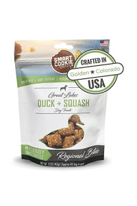 Smart Cookie All Natural Dog Treats - Duck & Squash - Training Treats for Dogs with Allergies or Sensitive Stomachs - Soft Dog Treats, Grain Free Dog Treats, Chewy, Human-Grade, Made in USA - 5oz Bag