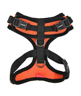 Authentic Puppia RiteFit Harness with Adjustable Neck, Orange, Extra Large