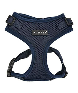 Authentic Puppia RiteFit Harness with Adjustable Neck, Navy, Large