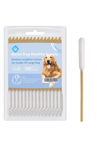 Hzran Cotton Buds for Dogs, 6 Inch Cotton Buds for Large Dog Ears, Lengthen Cotton Swabs for Cleaning Dogs Ears, Apply Medicine, Clean Wound, Bamboo Cotton Buds for Large Dog(100 Pieces)