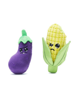 Barkbox Squeaky Dog Toys Plush Chew Toys Puppy and Pet Toys Double Trouble Veggies Small Dogs