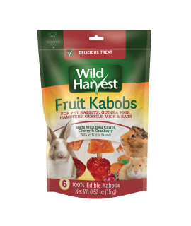 Wild Harvest Fruit Kabobs, 6 Count, for Pet Rabbits, Guinea Pigs, Hamsters, Gerbils, Mice and Rats