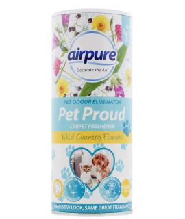 airpure PET Proud carpet Freshener, Odour Eliminator, Flowers Fragrance, White