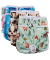 Vecomfy Washable Dog Diapers Female for Small Dogs,(4 Pack) Premium Reusable Leakproof Medium Doggie Nappies,M