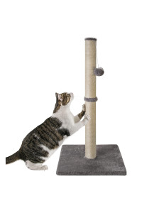 Qucey 32 Tall Cat Scratching Post for Indoor Cats Premium Sisal Rope Cat Activity Scratcher Scratch Posts with Hanging Ball for Kitten Large Cats