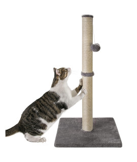 Qucey 32 Tall Cat Scratching Post for Indoor Cats Premium Sisal Rope Cat Activity Scratcher Scratch Posts with Hanging Ball for Kitten Large Cats