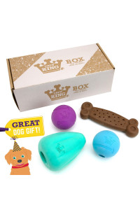 Chew King Dog Box XLarge- Durable Fetch Balls, Treater and Chewing Toy Collection, Teal, CM-10101-CS01