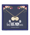 Dog Mom Gifts for Women Necklace, 14k Gold Filled Dog Mom Gifts M Letter Initial Necklace Women Girls Alphabet Disc Puppy Paw Print Necklace Pet Dog Lovers Gifts for Dog Mom