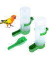 QX-Pet Supplies 2 Pack Automatic Bird Feeder Bird Water Bottle Drinker Container Food Dispenser Hanging in Birds Cage for Parrots Budgie Cockatiel Lovebirds 60ml & 150ml