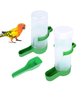QX-Pet Supplies 2 Pack Automatic Bird Feeder Bird Water Bottle Drinker Container Food Dispenser Hanging in Birds Cage for Parrots Budgie Cockatiel Lovebirds 60ml & 150ml