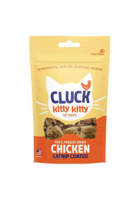 Cluck Kitty Kitty 100% Freeze-Dried Chicken Treat with Catnip Coating 0.75oz.