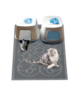 PetLike Cat Litter Mat, Thick Litter Trapping Mat, Durable Litter Box Mat Waterproof, Indoor Mat Washable Mats with Non-Slip Backing, Soft on Kitty Paws and Easy to Clean, Phthalate Free