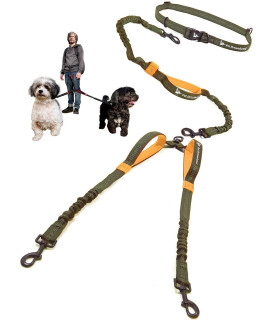 Exquisite Hands Free Double Dog Leash for Small Dogs | Dual Dog Leash | Two Dog Leash No Tangle | Multiple Dog Leash for 2 Dogs | Double Leash | Leash Splitter | Double Clip Leash Coupler