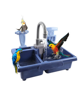 SGQCAR Bird Bathtub,Automatic Parrot Bathtub with Faucet,Bird Bath Sink for Parakeets,Budgie,Cockatiel,Conure and Small Birds