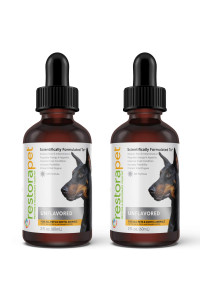 RestoraPet 2-Pack Dog & Cat Unflavored Liquid Multivitamin Dog Arthritis Pain Relief Hip&Joint Vitamins for Dogs Anti Inflammatory Supplement for Dogs & Cats Organic & Non-GMO, Vet Approved