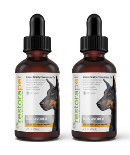 RestoraPet 2-Pack Dog & Cat Unflavored Liquid Multivitamin Dog Arthritis Pain Relief Hip&Joint Vitamins for Dogs Anti Inflammatory Supplement for Dogs & Cats Organic & Non-GMO, Vet Approved