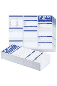 Okuna Outpost 60 Pack Puppy Vaccination Record Cards, Canine Health Record Books for Dogs (Tri-Fold Design, 8.5x11 Inch)
