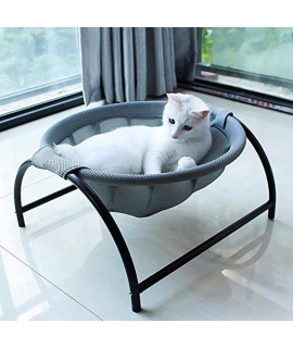 JUNSPOW Cat Bed Dog/Pet Hammock Bed Free-Standing Sleeping Bed Pet Supplies Whole Wash Stable Structure Detachable Excellent Breathability Easy Assembly Indoors Outdoors
