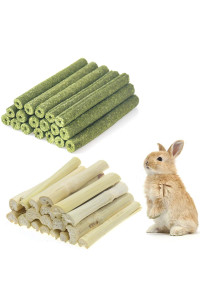 Chngeary Small Animals Chew Toys Molar Sticks,Timothy Hay Sticks Sweet Bamboo 2Types Combined for Rabbit Chinchilla Guinea Pigs Squirrel Hamster(300g)