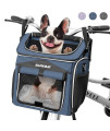 Dog Bike Basket Carrier, Expandable Foldable Soft-Sided Dog Carrier, 2 Open Doors, 5 Reflective Tapes, Pet Travel Bag,Dog Backpack Carrier Safe and Easy for Small Medium Cats and Dogs(Blue)