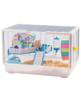 ROBUD Large Hamster cage gerbil Haven Habitat Small Animal cage (Pink)