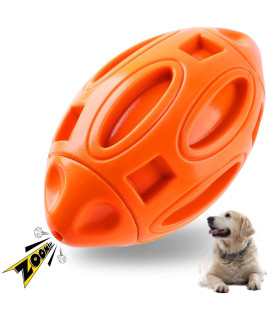 Apasiri Durable Dog Squeaky Toys for Aggressive Chewers Almost Indestructible, Dog Squeaking Interactive Toys Tough Dog Chew Toys Ball for Medium and Large Breed, Natural Rubber Pet Toys Orange