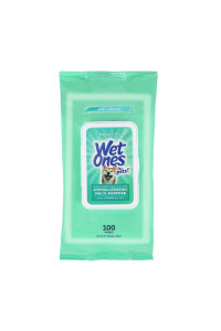 Wet Ones for Pets Hypoallergenic Multi-Purpose Dog Wipes with Vitamins A, C & E No Fragrance Hypoallergenic Dog Wipes for All Dogs Wipes Multipurpose 100 Count Pouch Dog Wipes