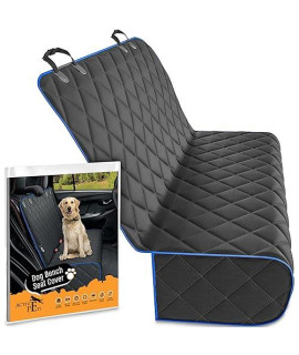 Active Pets Fabric Car Bench Dog Seat Cover for Back Seat, Waterproof Vehicle Seat Covers, Durable Scratch Proof Nonslip, Protector for Pet Fur & Mud, Washable - Blue