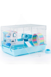 ROBUD Large Hamster cage gerbil Haven Habitat Small Animal cage (Blue)