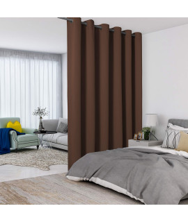 LORDTEX chocolate Room Divider curtains - Total Privacy Wall Room Divider Screens Sound Proof Wide Blackout curtain for Living Room Bedroom Patio Sliding Door, 1 Panel, 15ft Wide x 8ft Tall