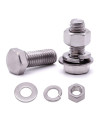 516-18 x 34 (10 Sets) Stainless Steel Hex Bolts Screws with Nuts Flat Washers Lock Washers, 304 SS 18-8, Hexagon Head, Fully Machine Threaded, Bright Finish